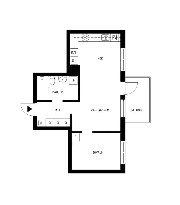 Floor plan for Gripengatan 24
