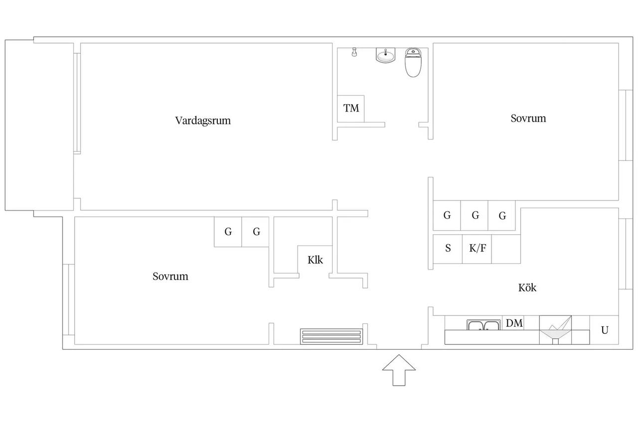 Floor plan for Gustaf Adolfs väg 10B