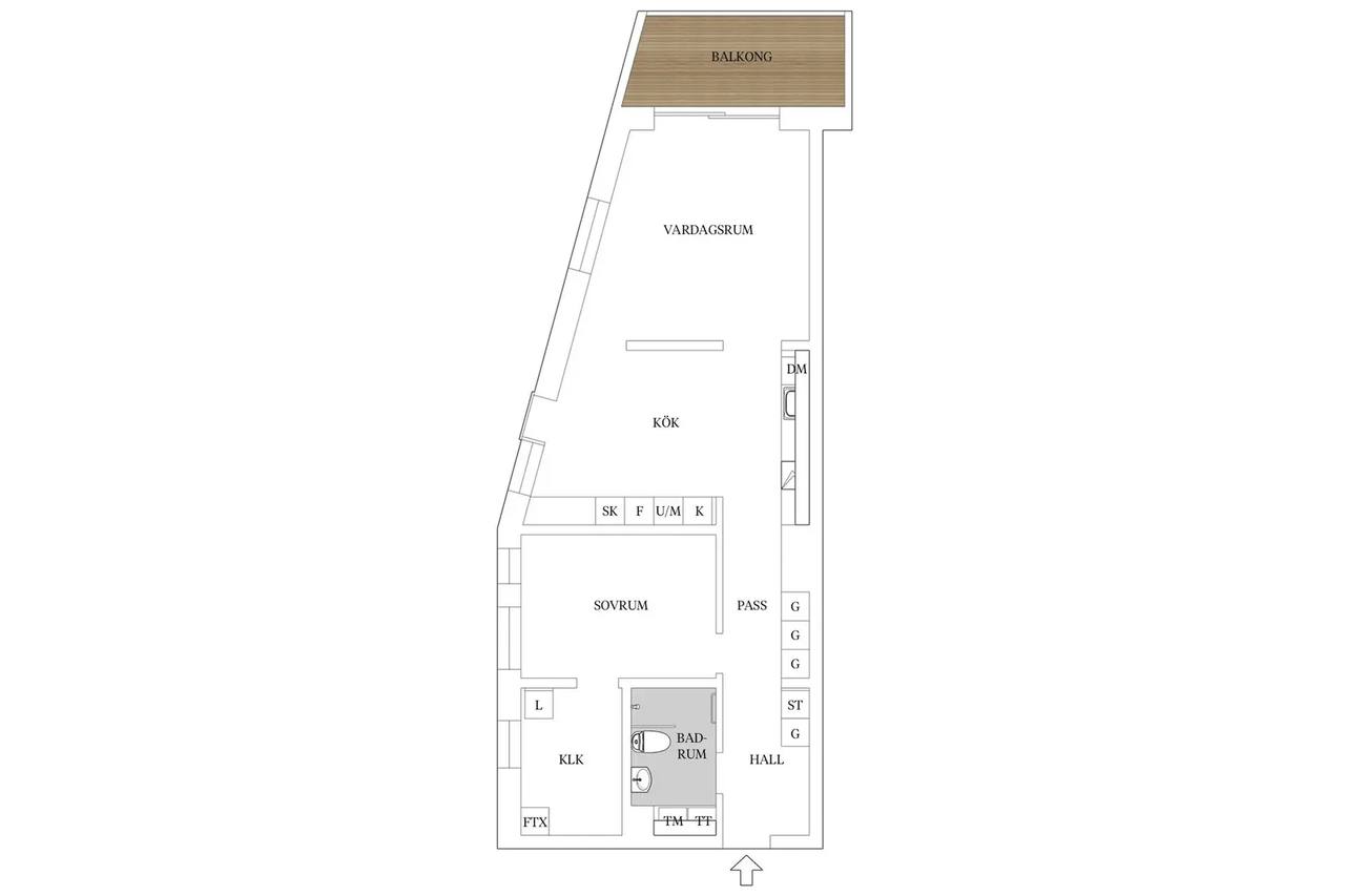 Floor plan for Anna Koskulls Gata 3U