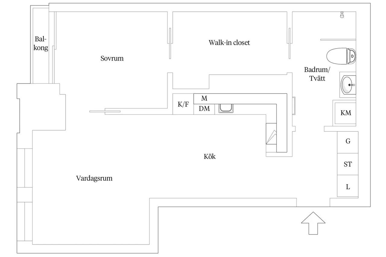 Planritning för Lodjursstråket 1 (Karlatornet vån 37)