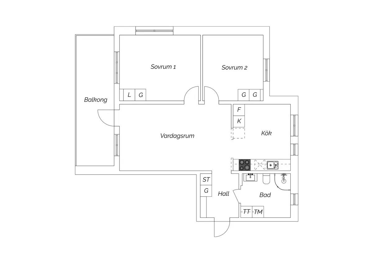 Planritning för Sandåkersgatan 11A