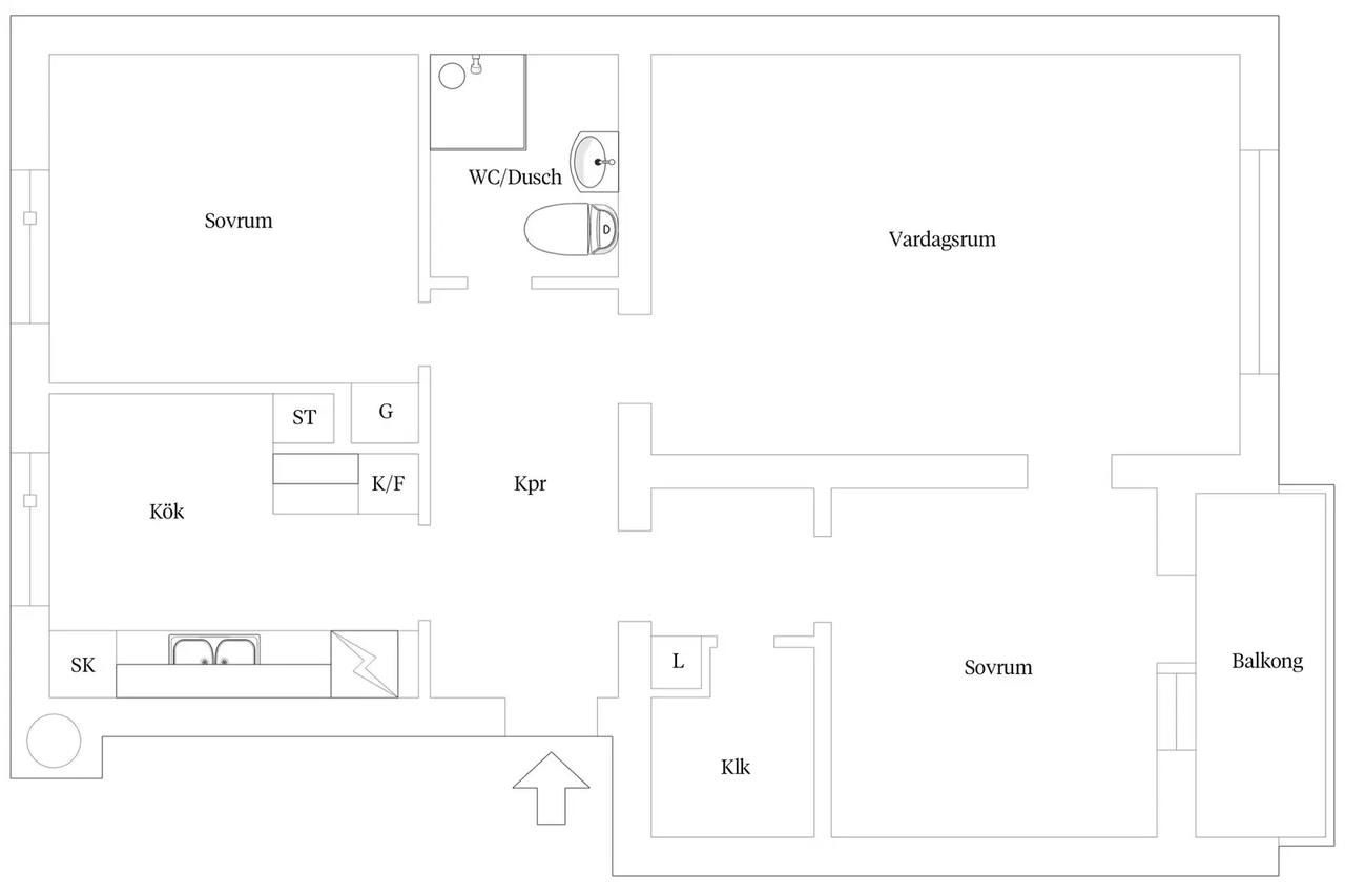 Floor plan for Klubbegatan 10B