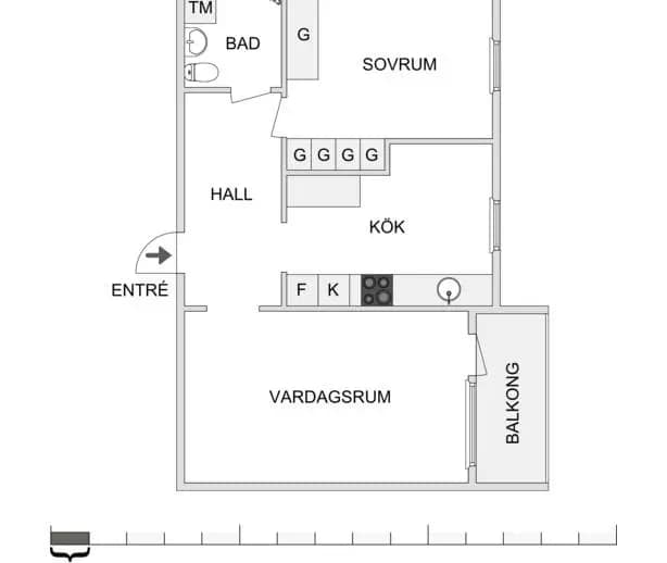 Planritning för Klostervägen 8a