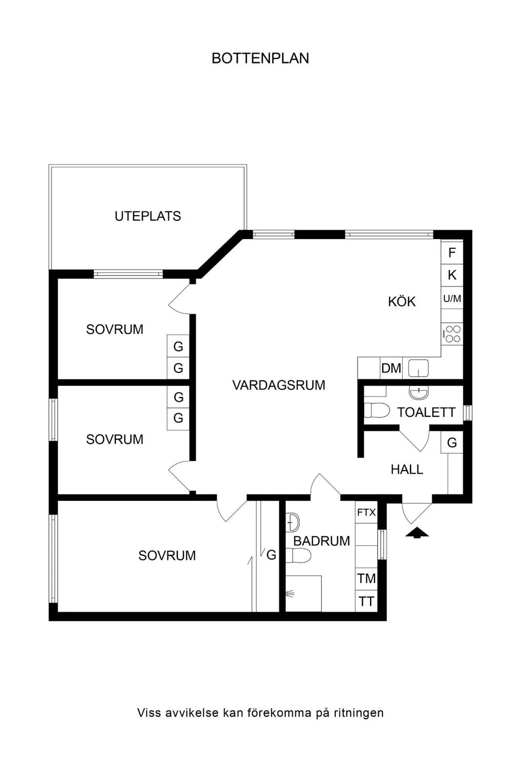 Floor plan for Logementsvägen 17E