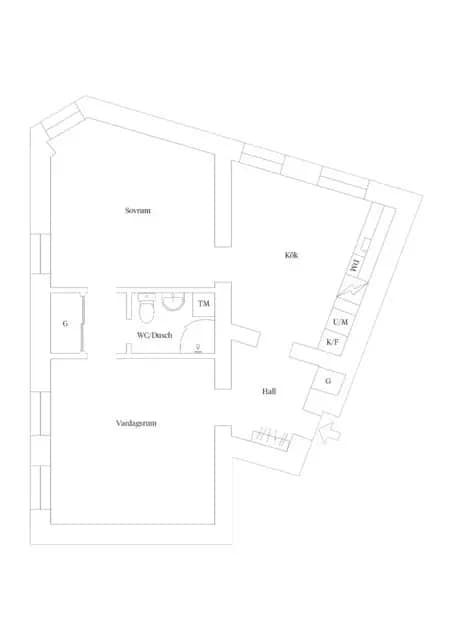 Planritning för Apotekaregatan 4A