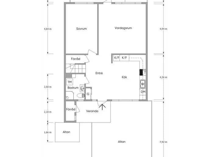 Planritning för Nydalavägen 48