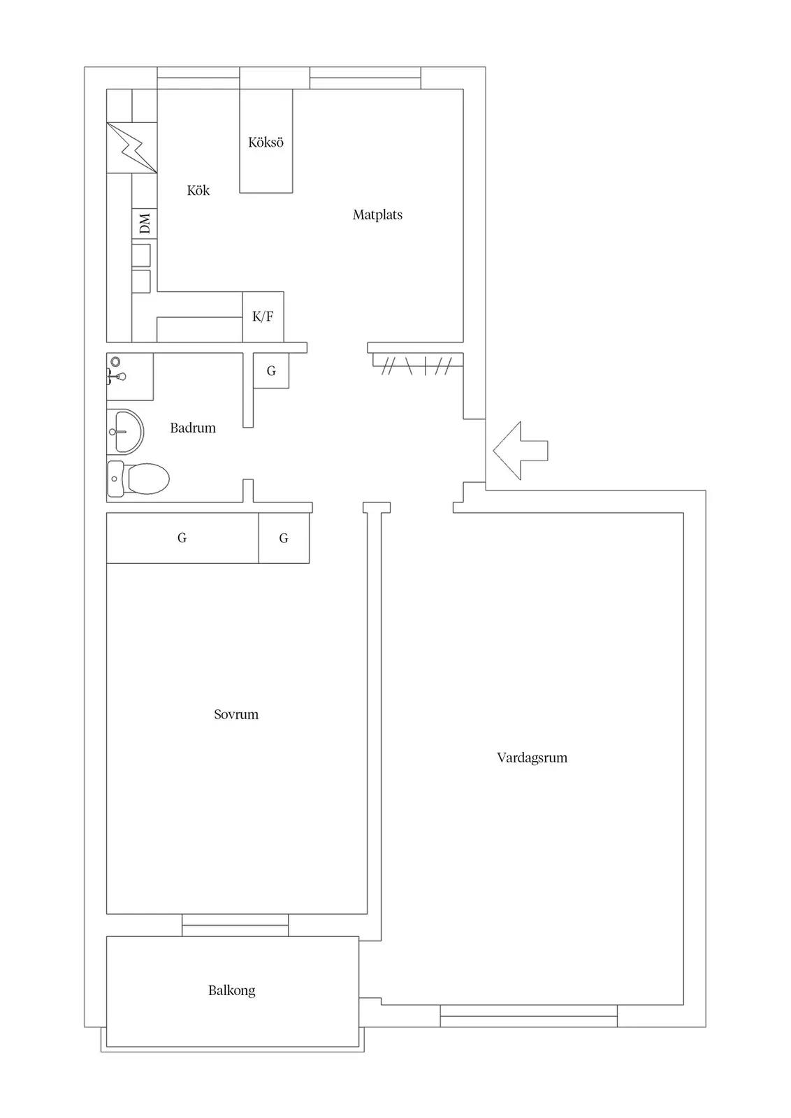 Floor plan for Adelgatan 5C