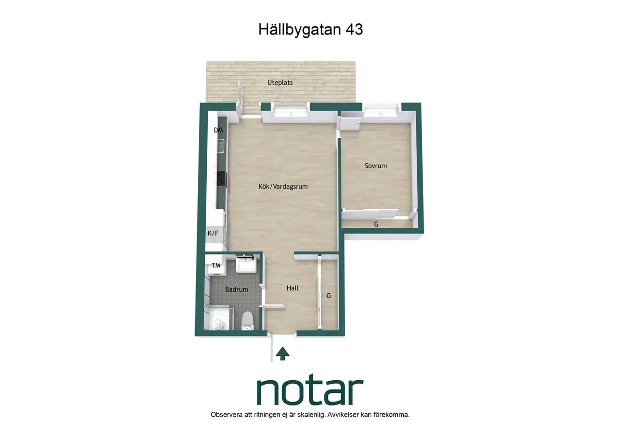 Planritning för Hällbygatan 43