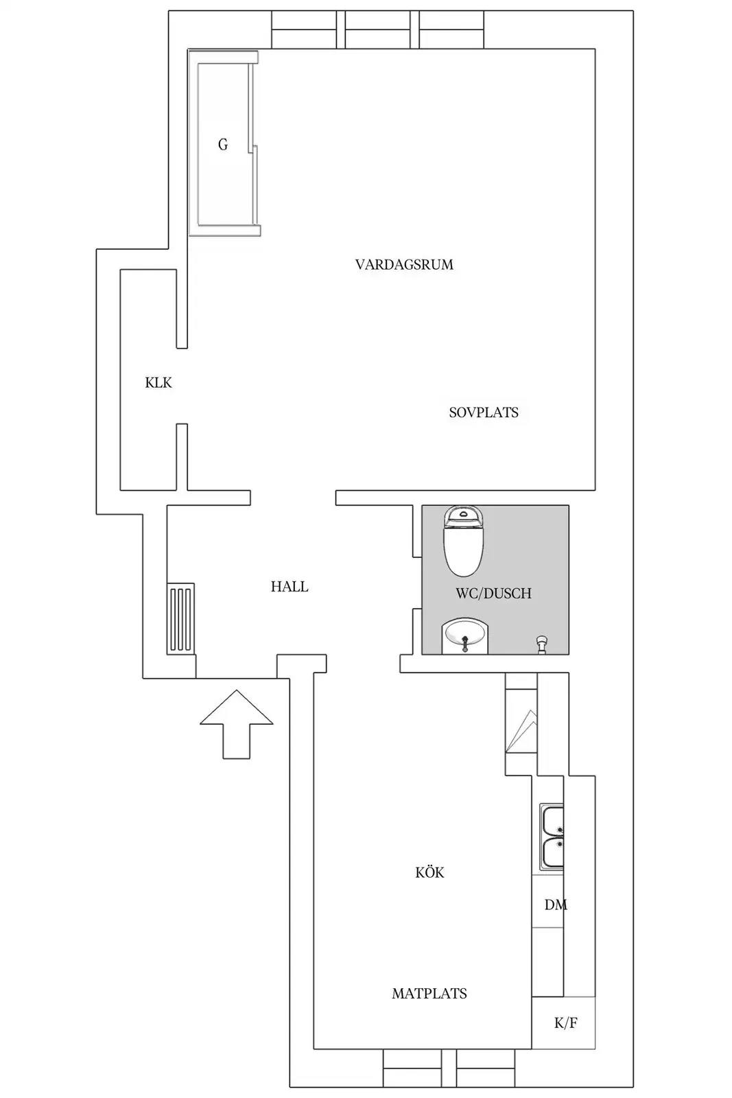 Floor plan for Odengatan 21 C