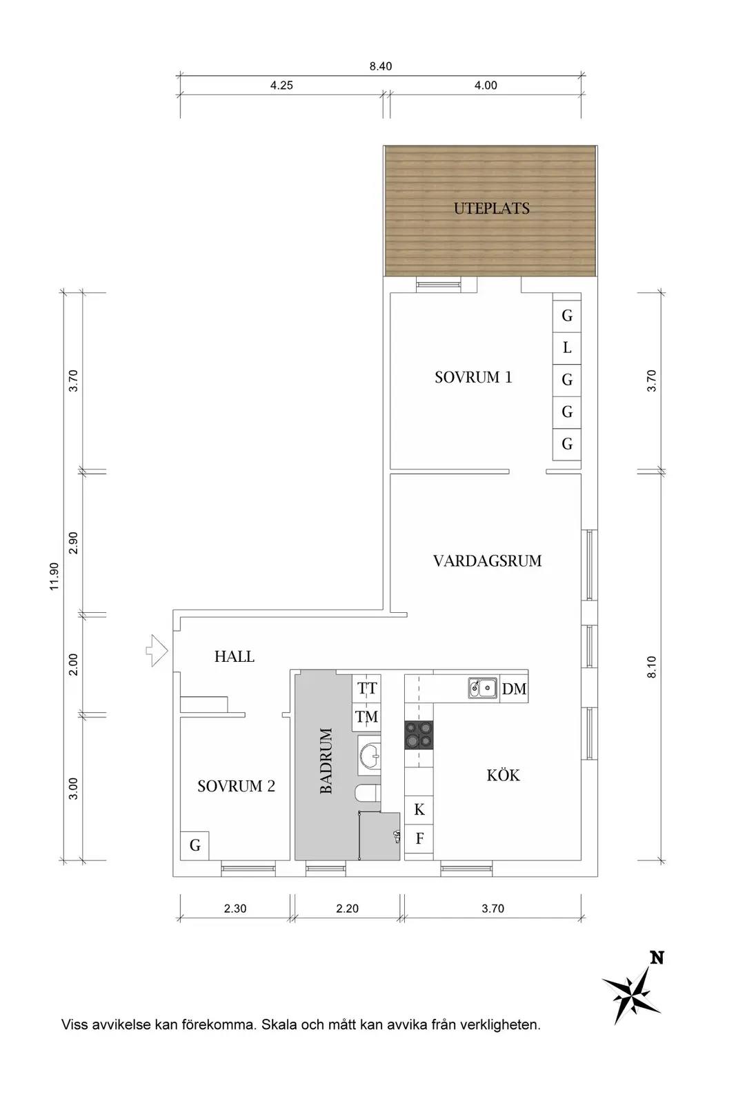 Floor plan for Källtorpsvägen 11