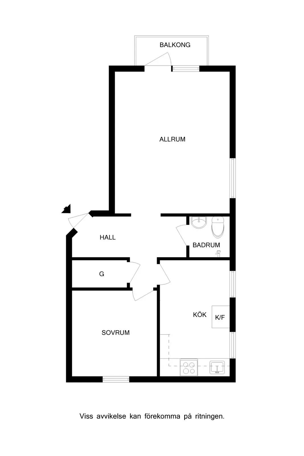 Floor plan for Kullagatan 3A