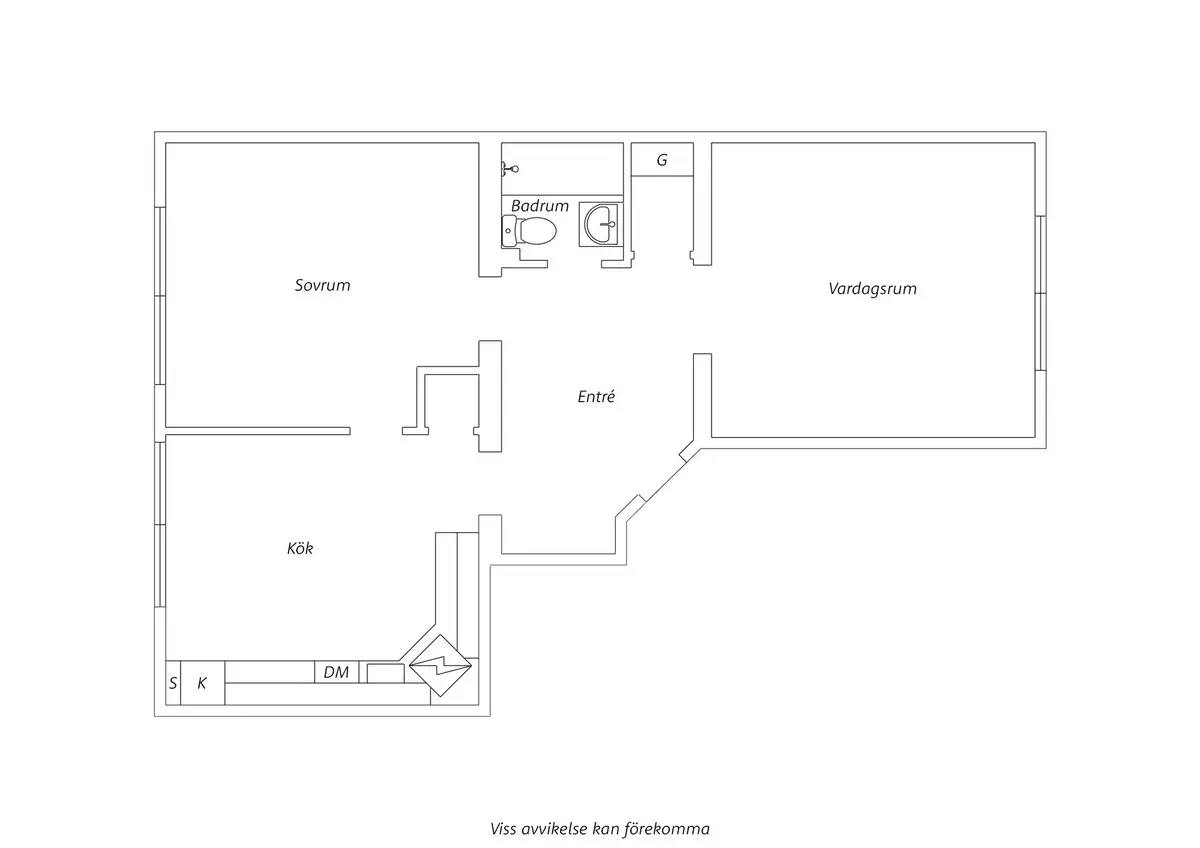 Planritning för Linnégatan 16B