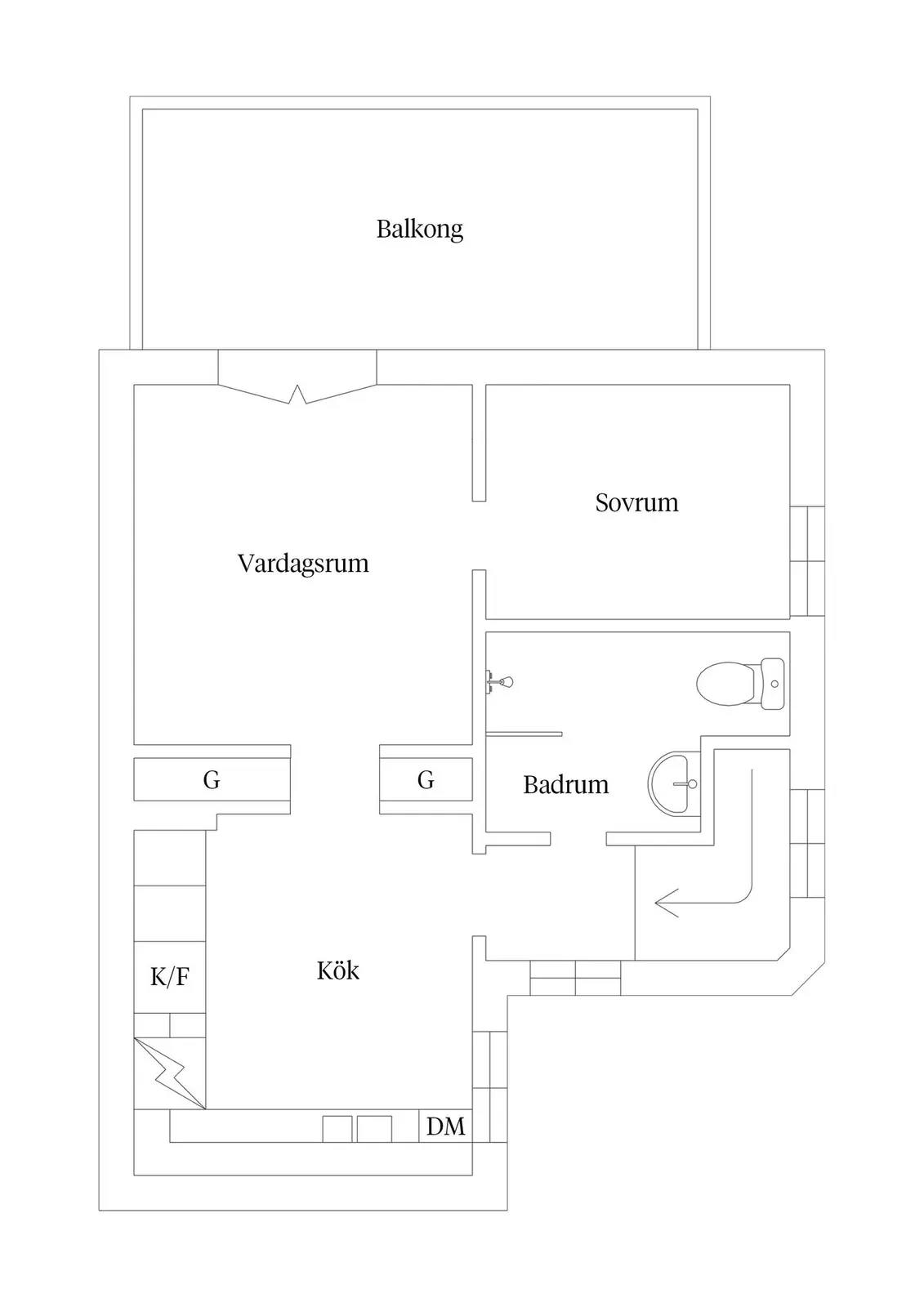 Floor plan for Sparregatan 15C