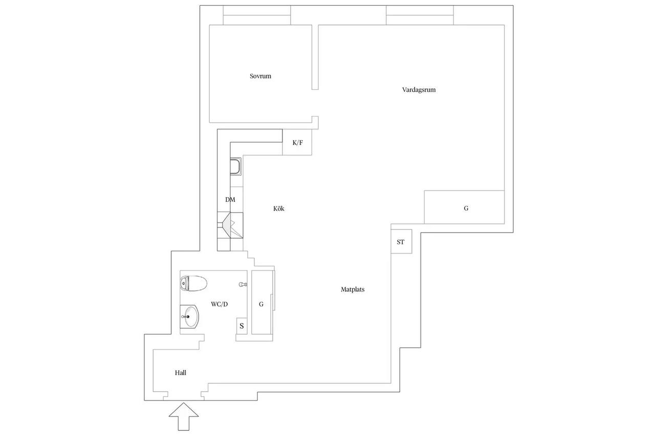 Floor plan for Svarvargatan 18