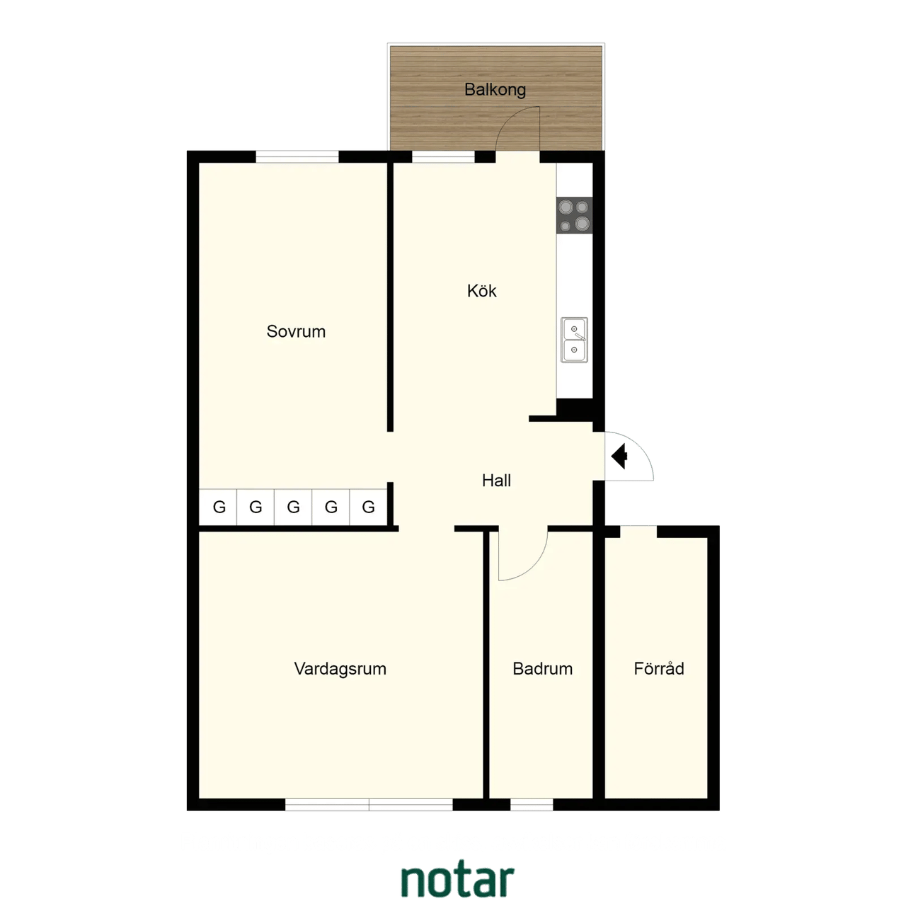 Floor plan for Kornvägen 4