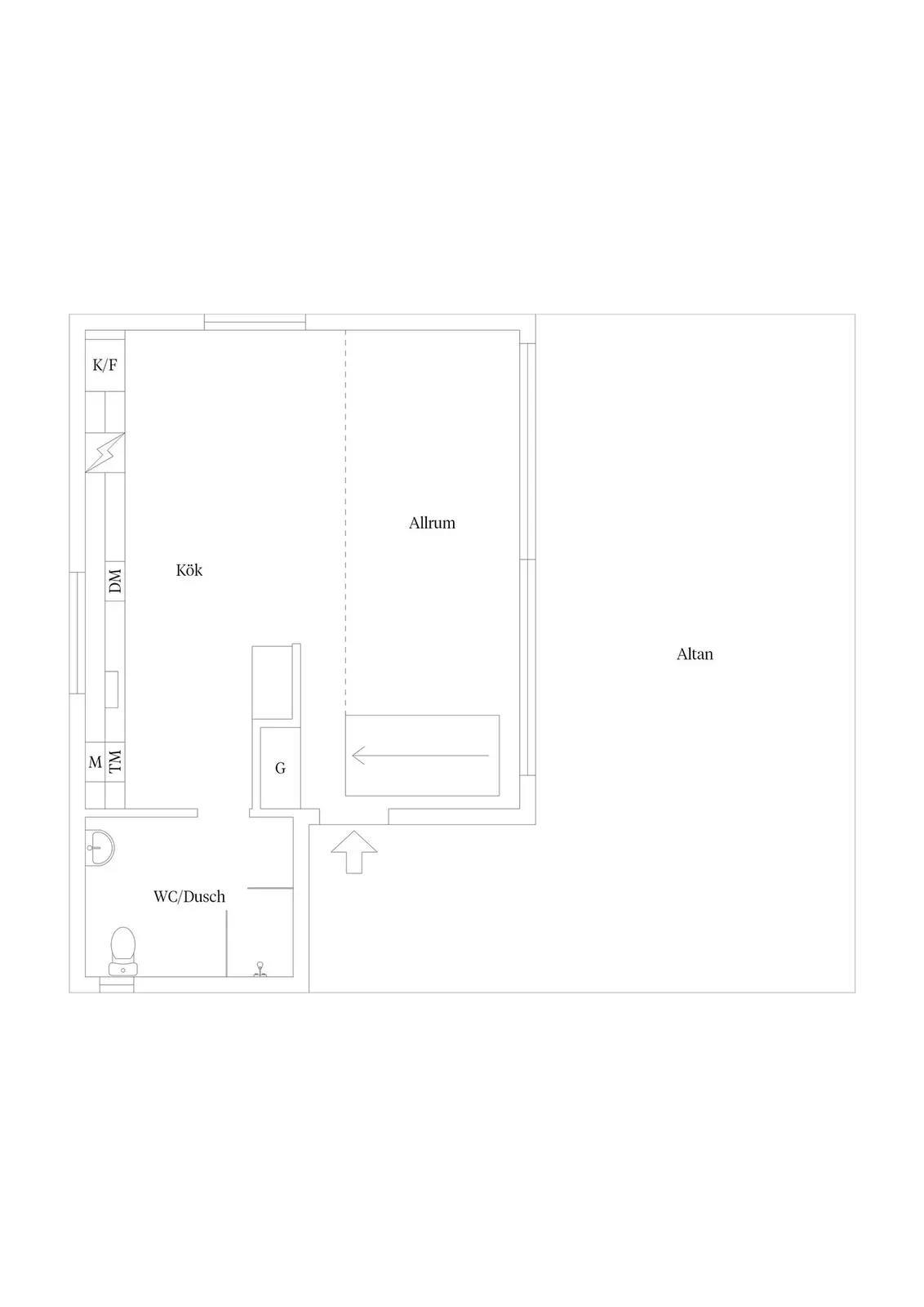 Planritning för Gömmarvägen 1G