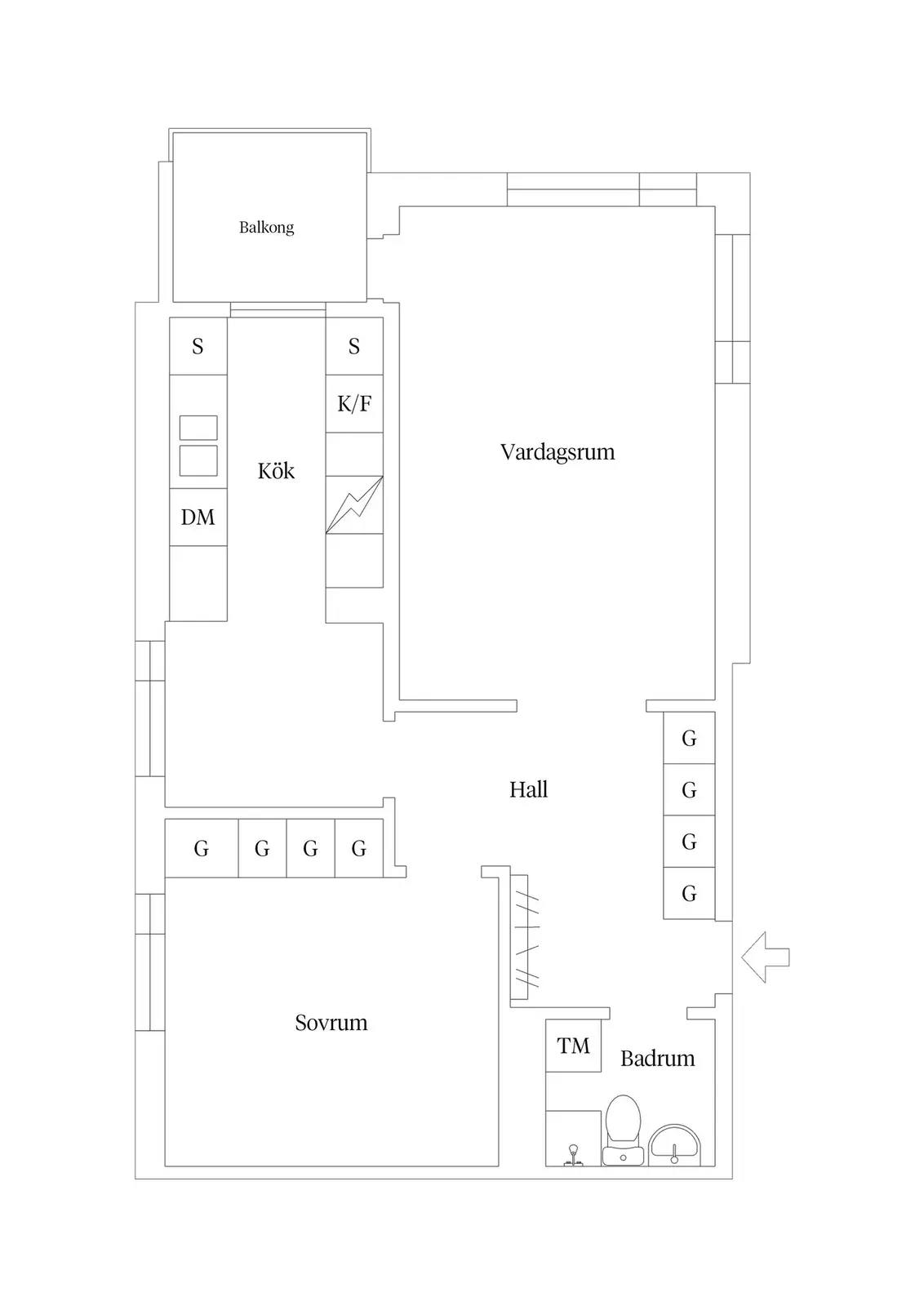 Planritning för Oxhagsvägen 8
