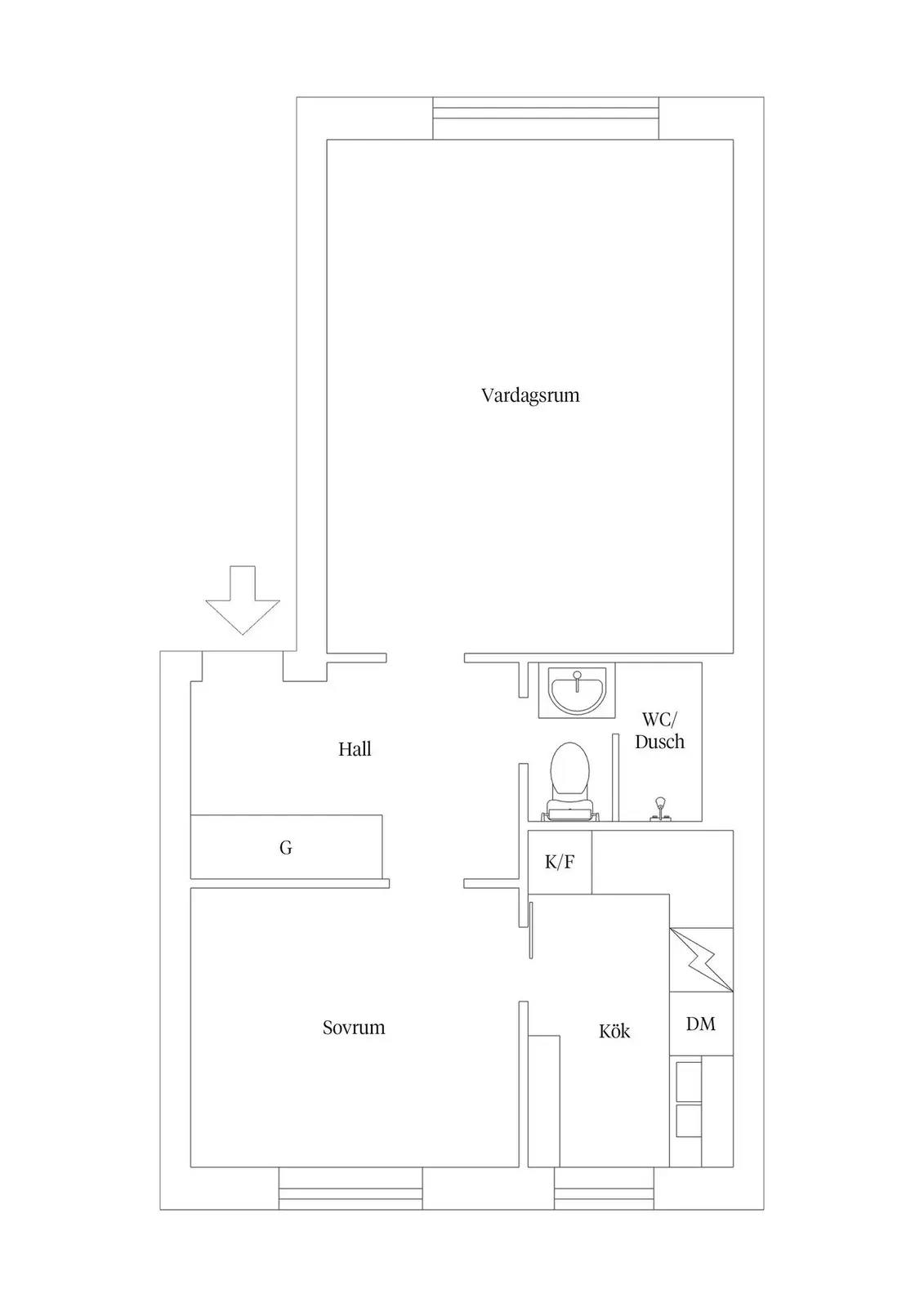 Floor plan for Ståthållaregatan 30B