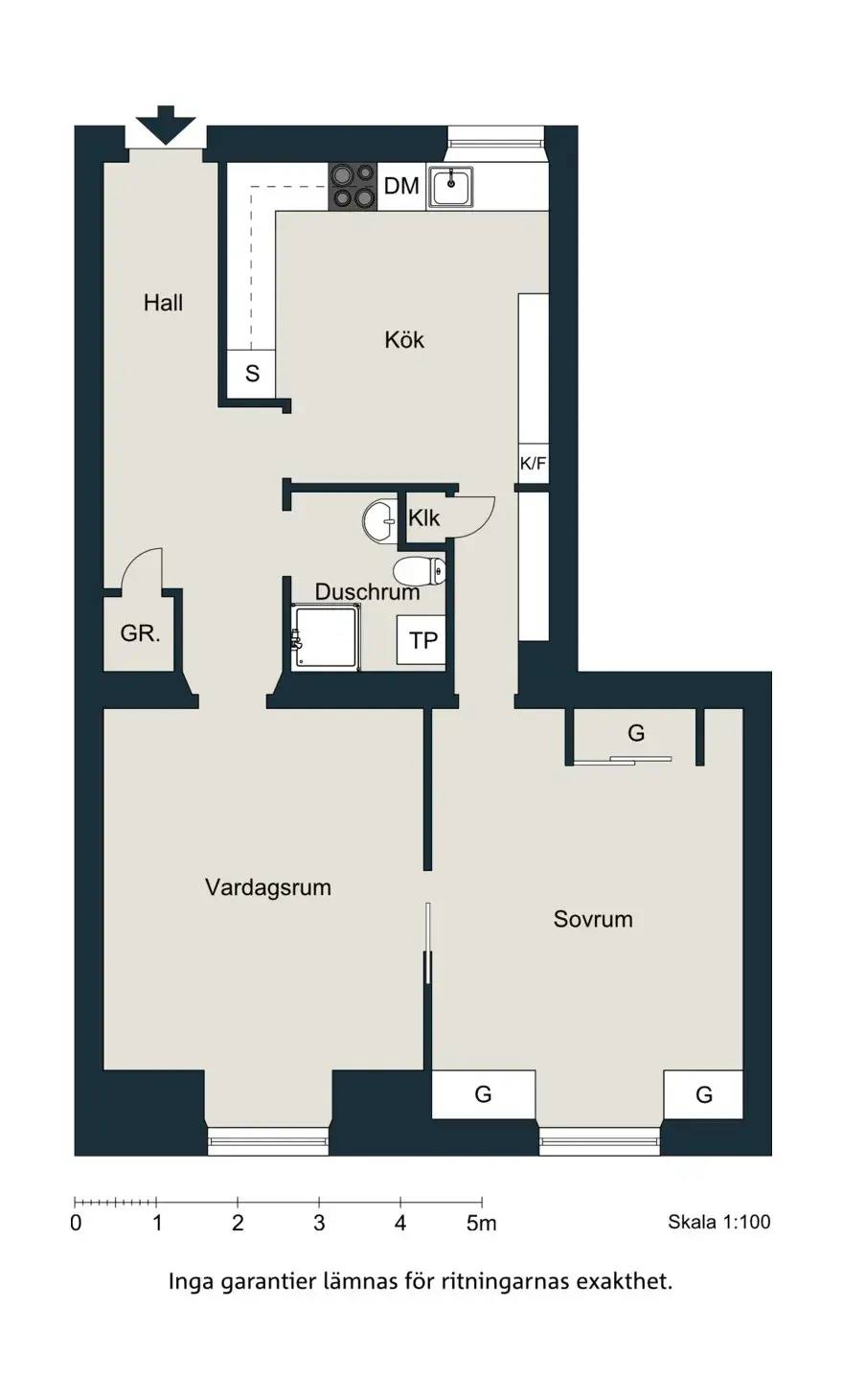 Floor plan for Smålandsgatan 16B