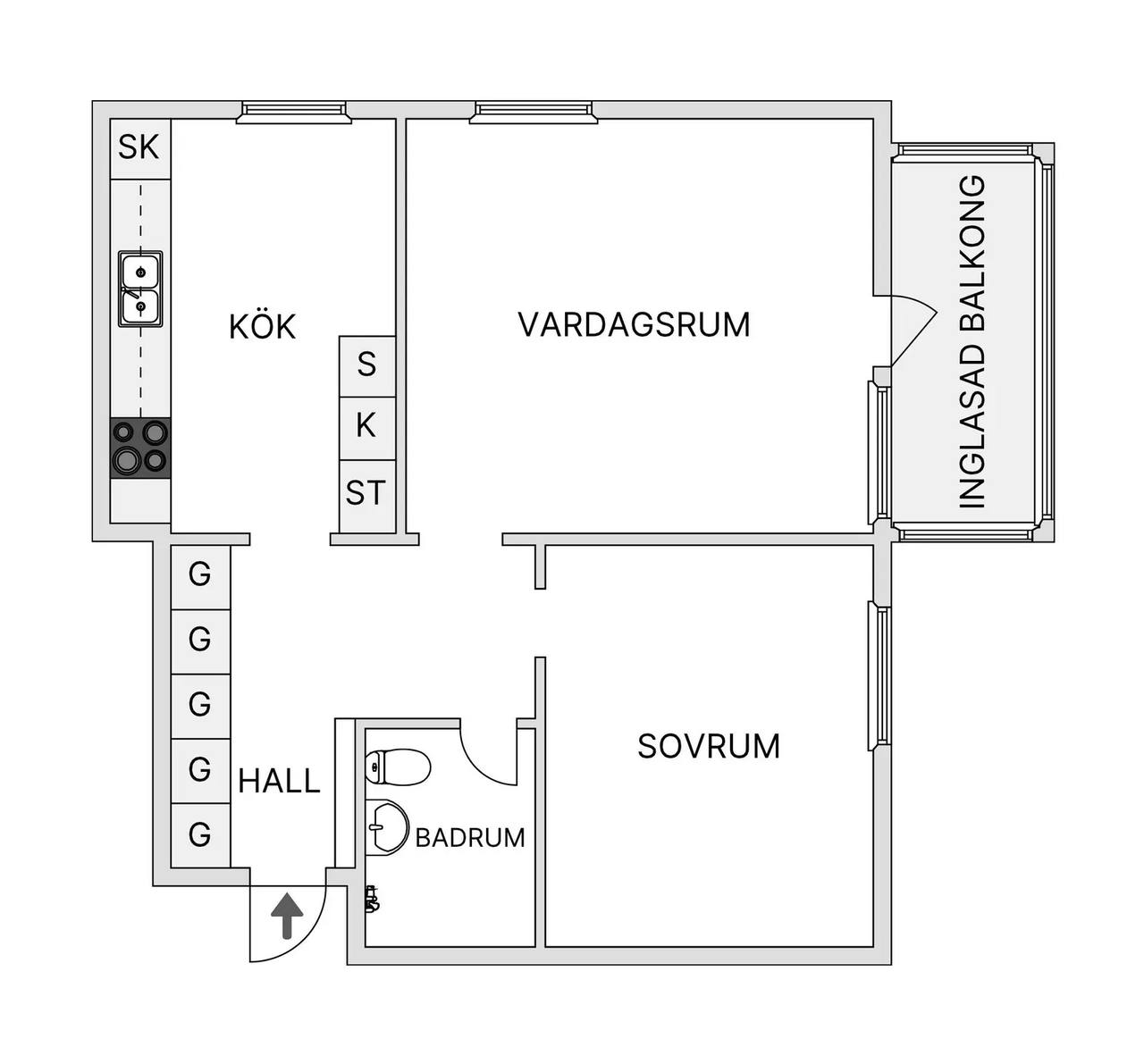 Floor plan for Björkhemsgatan 25