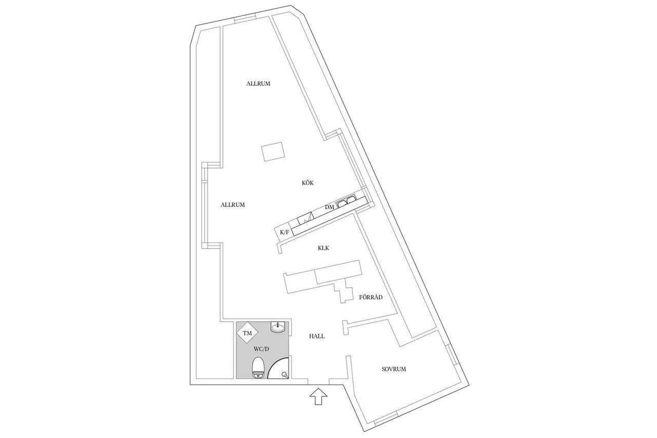 Floor plan for Östregårdsgatan 2B