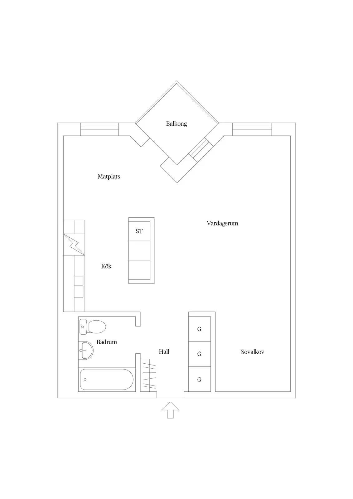 Floor plan for Borgarfjordsgatan 5
