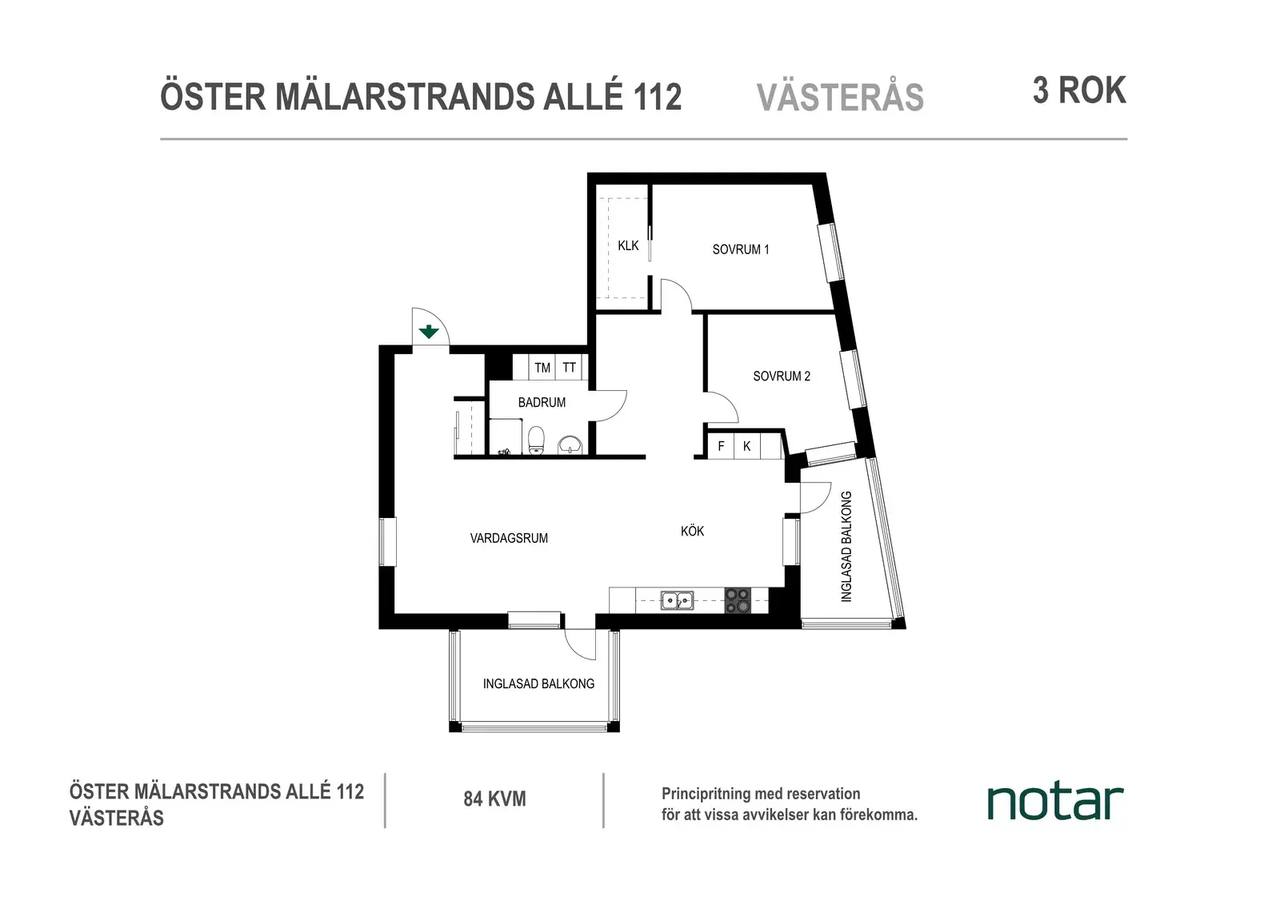 Planritning för Öster Mälarstrands allé 112