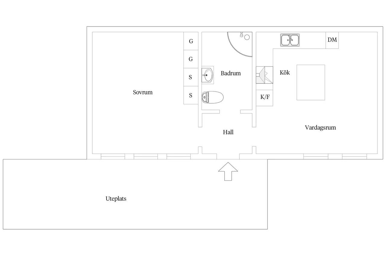 Floor plan for Sägengatan 55A