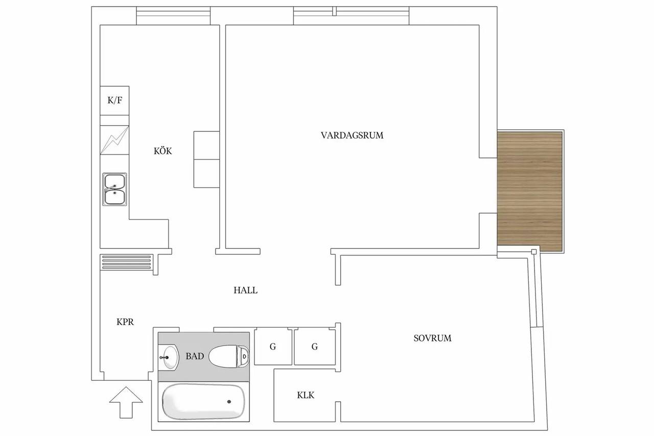 Floor plan for Friluftsvägen 5B