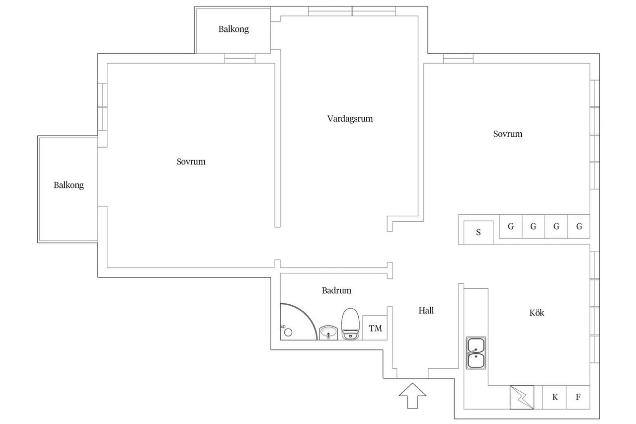 Floor plan for Kvarnholmsgatan 7