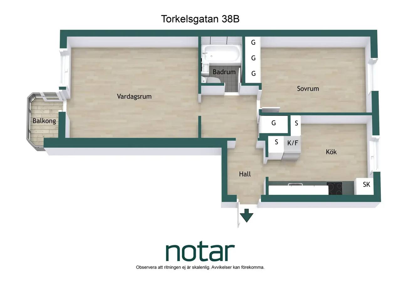 Planritning för Torkelsgatan 38B