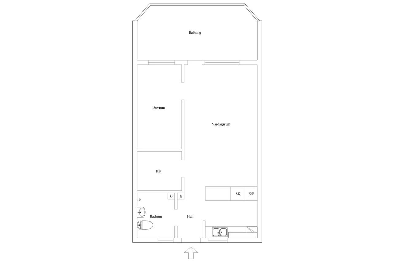 Floor plan for Sockengatan 28B