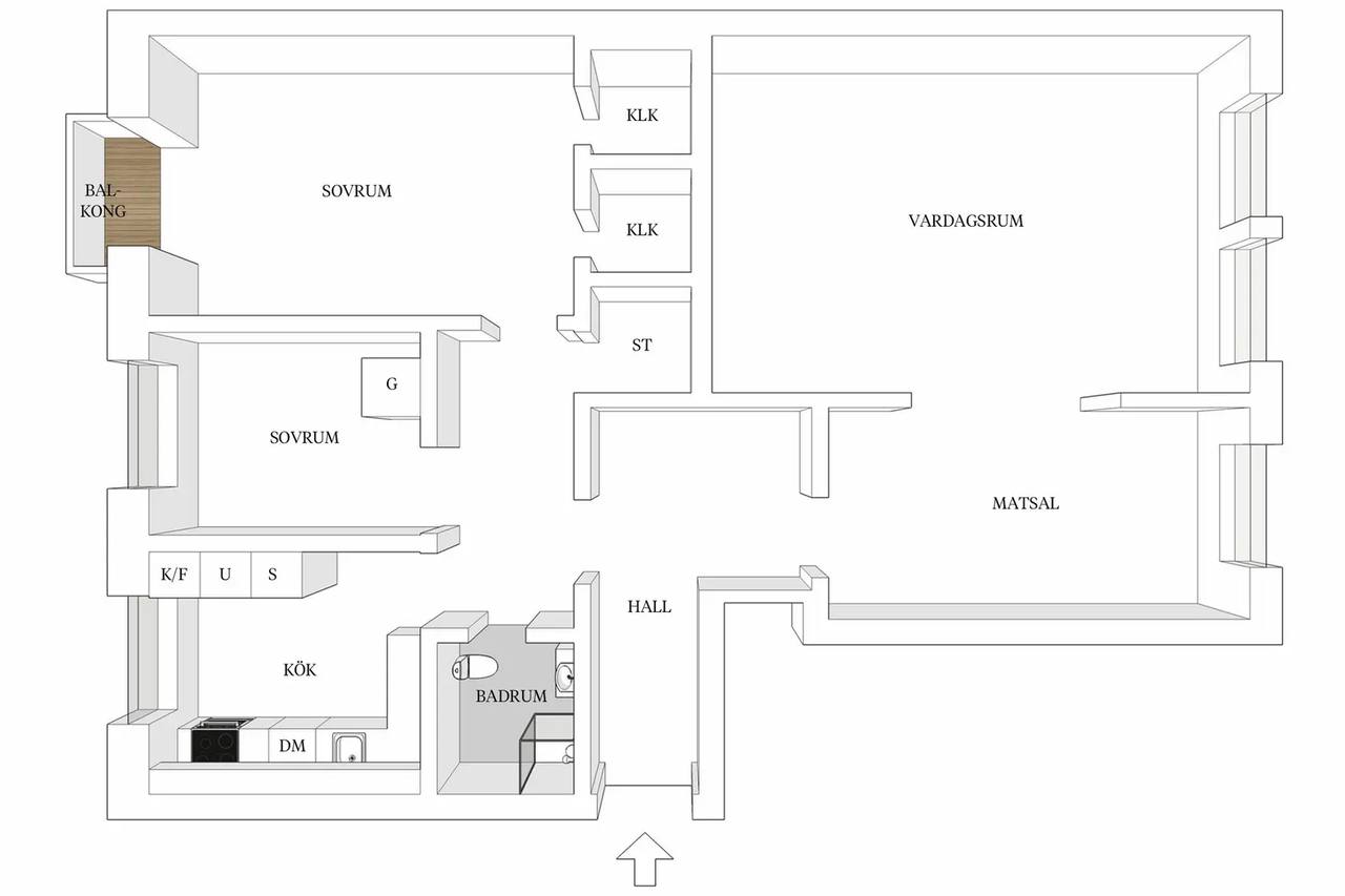 Planritning för Södra Stenbocksgatan 85