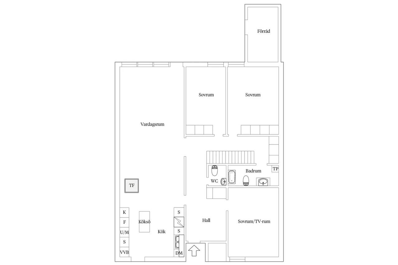 Planritning för Vargögatan 23