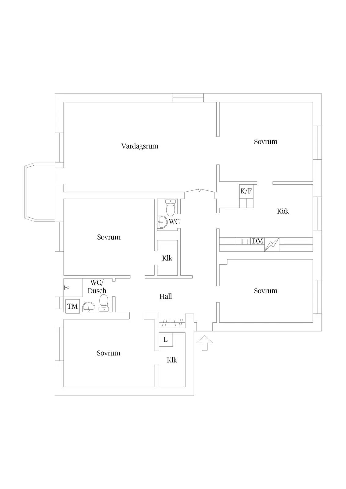 Planritning för Nya Tanneforsvägen 55B