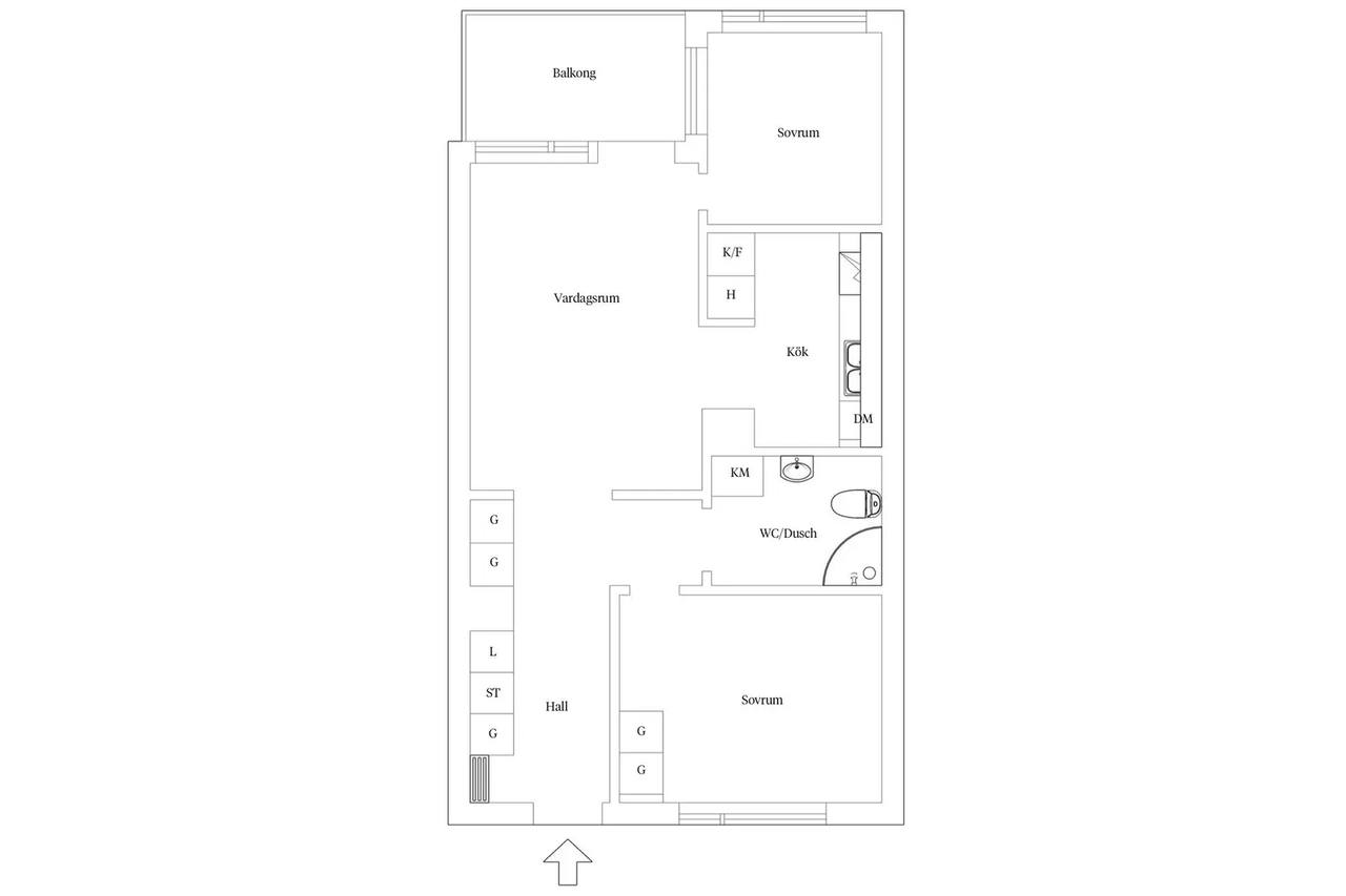 Planritning för Borstbindaregatan 1