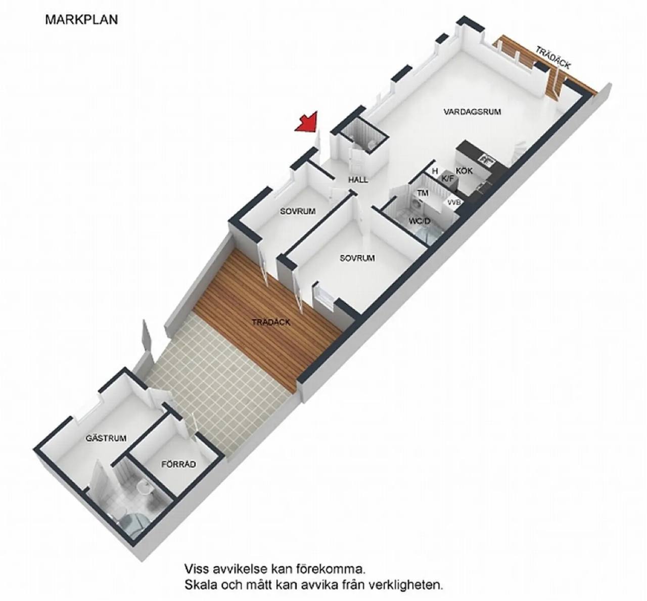 Planritning för Kustparksvägen 17 B