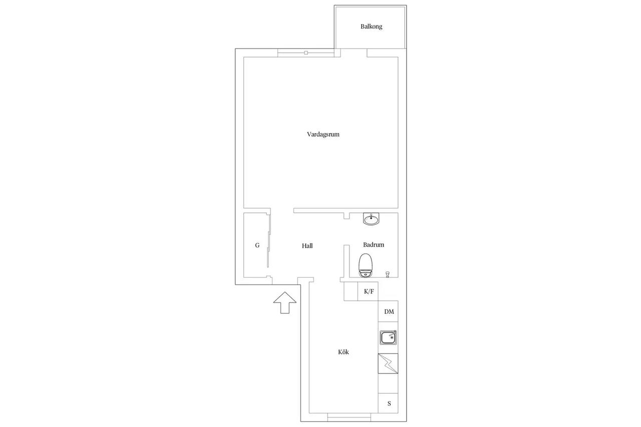 Planritning för Fryxellsgatan 18A