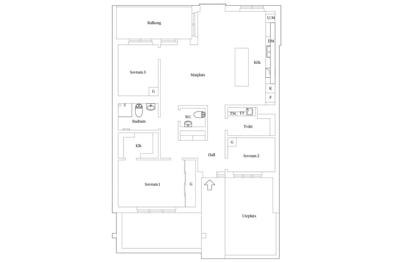Planritning för Strandängsgatan 7A
