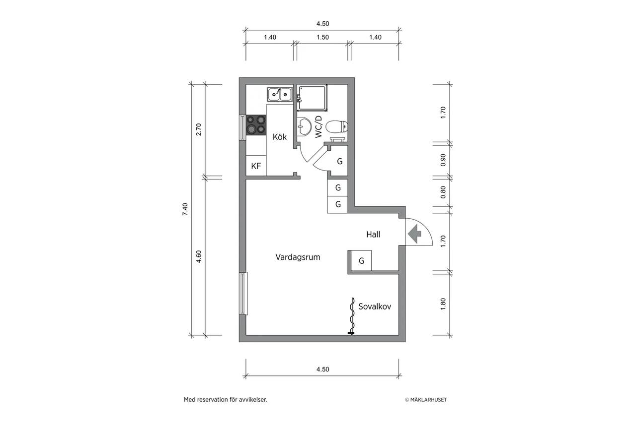 Floor plan for Olof Palmes Gata 16