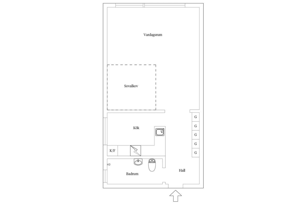 Planritning för Dalhemsvägen 45C
