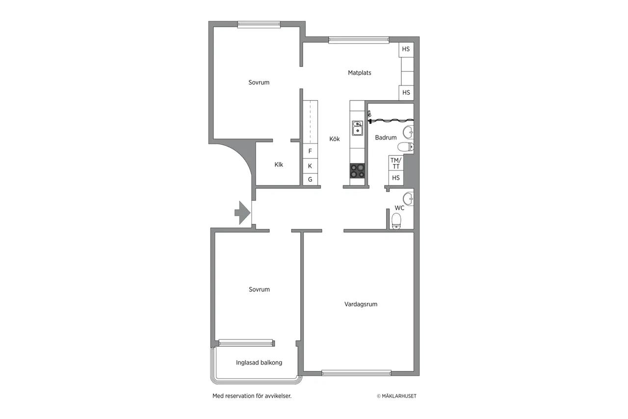 Floor plan for Odenvägen 19, 1 tr