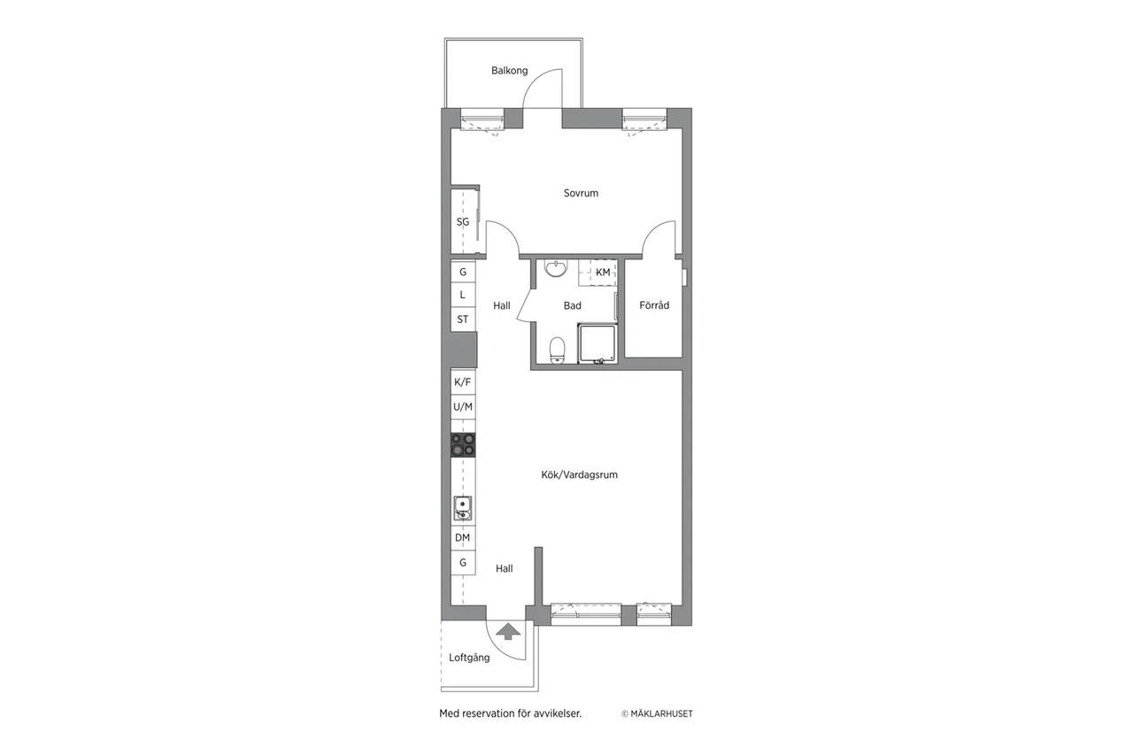 Floor plan for Skogängsvägen 35C. Samfällighetsavgift 1714kr/månad