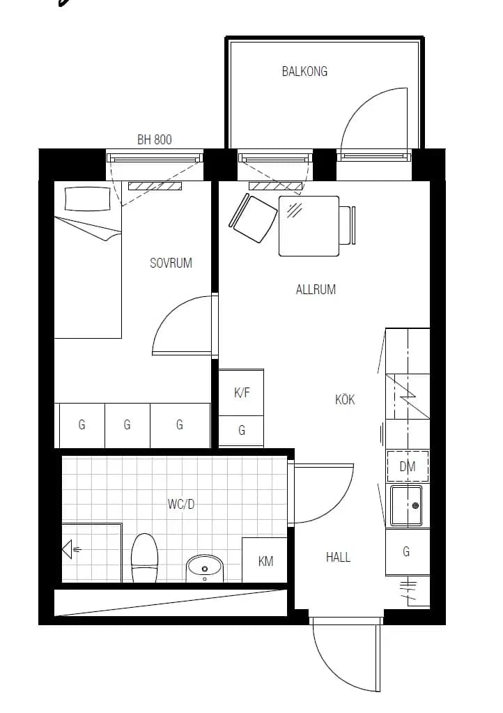 Floor plan for Responsgatan 36