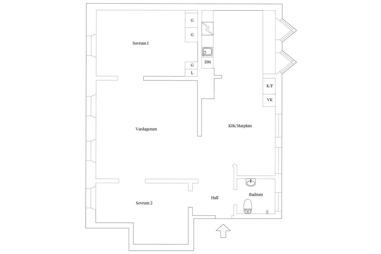 Floor plan for Nedre Långvinkelsgatan 21