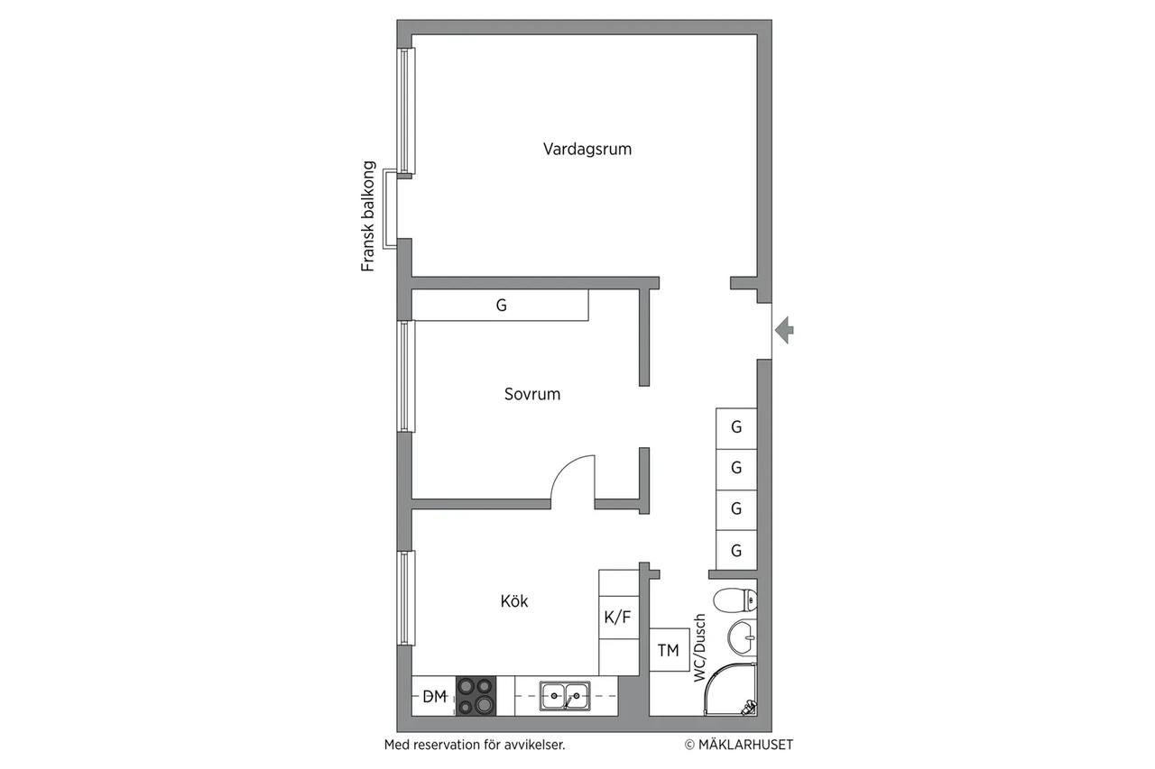 Floor plan for Skolgatan 6D