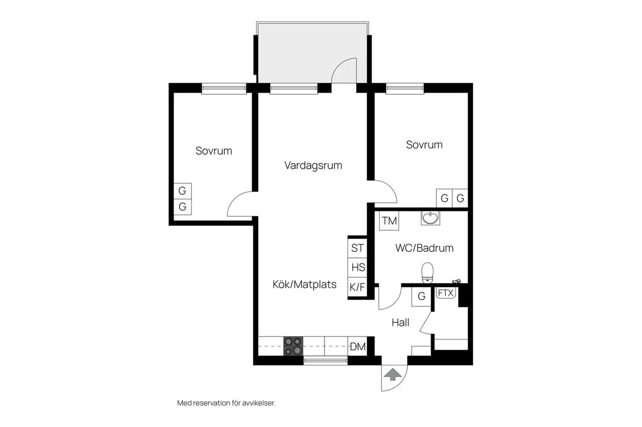 Planritning för Grönkullagatan 23