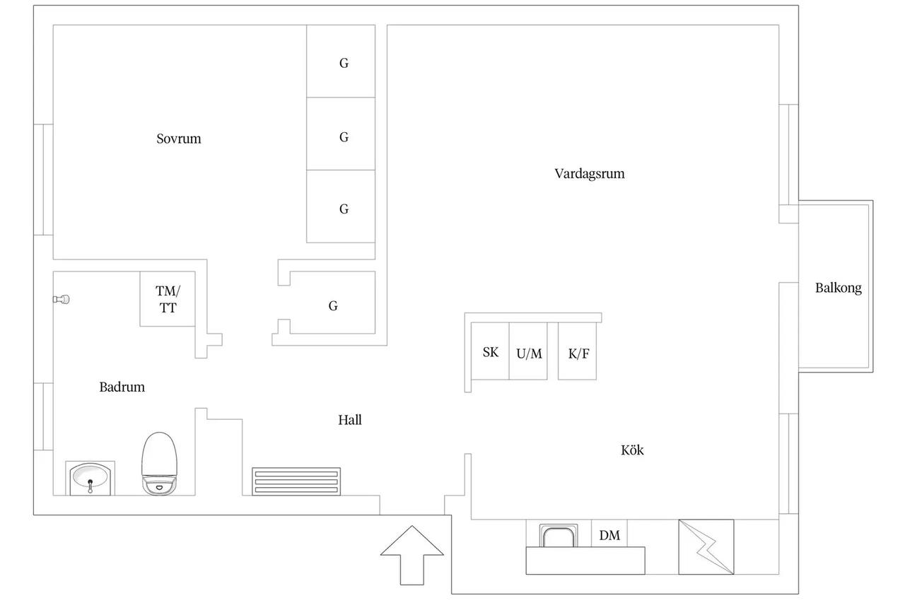 Floor plan for Birkagatan 16B