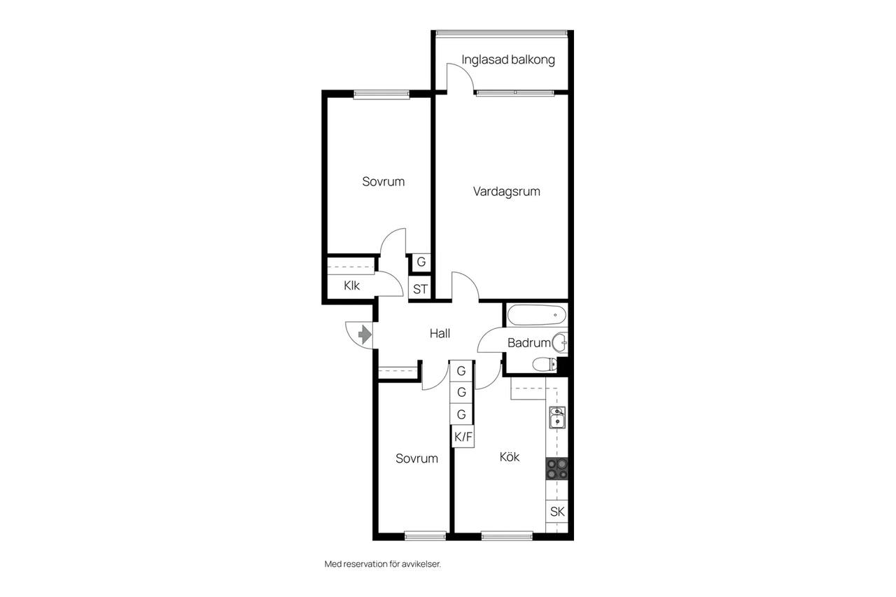 Floor plan for Högalidsvägen 46 D