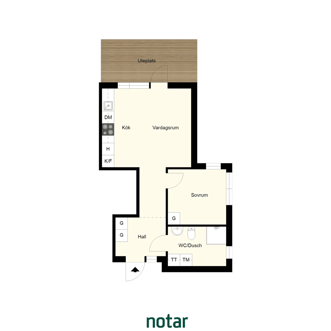 Floor plan for Tant Gredelins väg 33B